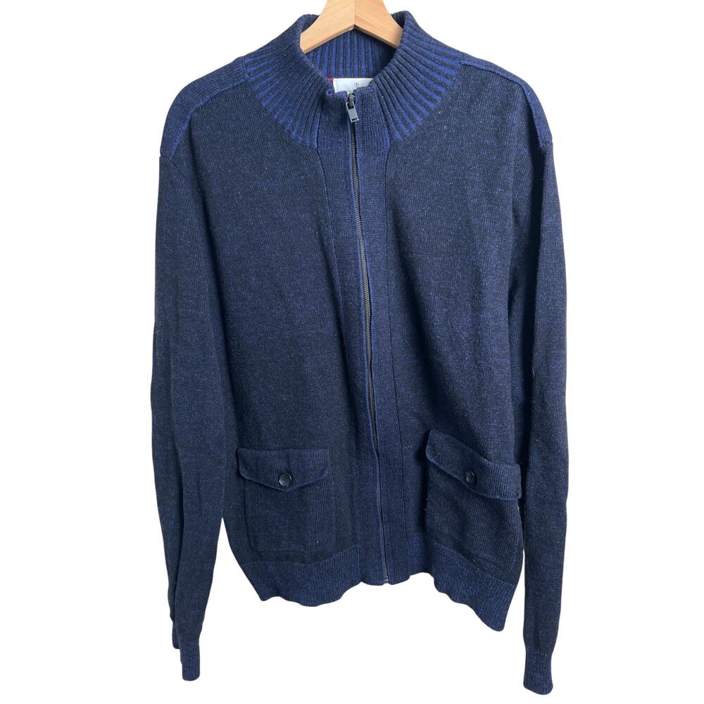 Toscano Firenze 2XL Full Zip Wool Blend Stretch Pockets